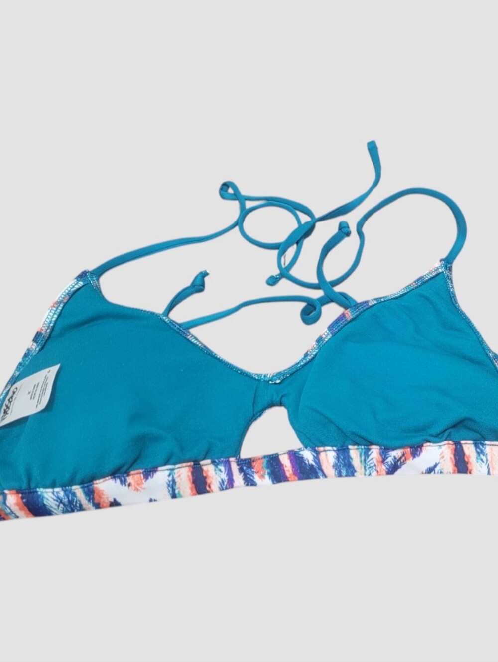 Mossimo Ladie's Multicolor Palm Print Bikini Top - Picture 8 of 11